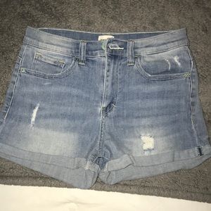 New high rise denim shorts